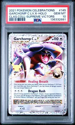 2021 Pokemon SWSH Celebrations Classic Collection Garchomp C Lv X 145/147 PSA 10 - Image 1
