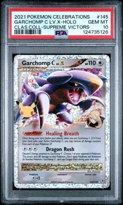 2021 Pokemon Celebrations Garchomp C lv. X Holo Classic Card 145/147 PSA 10 - Image 1