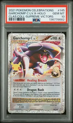 2021 POKEMON CELEBRATIONS CLASSIC COLLECTION #145 GARCHOMP C LV.X-HOLO PSA 10 - Image 1