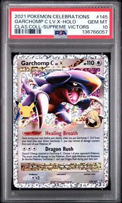 2021 POKEMON CELEBRATIONS CLASSIC COLLECTION #145 GARCHOMP C LV.X-HOLO PSA 10 - Image 1