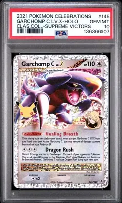 PSA 10 2021 Pokemon Celebrations Garchomp C lv. X Holo Classic Card 145/147 💫💎 - Image 1