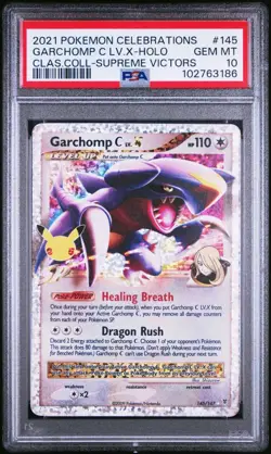PSA 10 GEM MINT Garchomp C LV.X 145/147 Celebrations Classic Coll. Holo Pokemon - Image 1