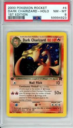 2000 POKEMON ROCKET #4 DARK CHARIZARD HOLO 1ST EDITION PSA 8 - Image 1