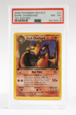 Pokemon 2000 Rocket Expansion Dark Charizard Non-Holo 1st Edition [PSA 8] - Image 1