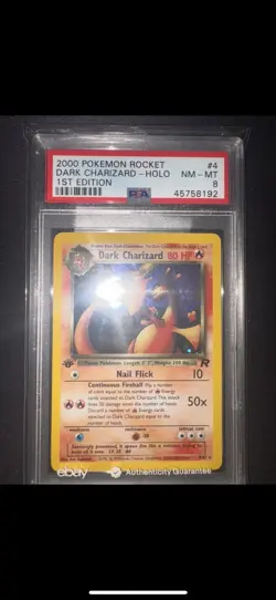 2000 Pokemon Dark Charizard Holo 1st Edition 4/82 PSA 8 (Team Rocket) Grail! - Image 1
