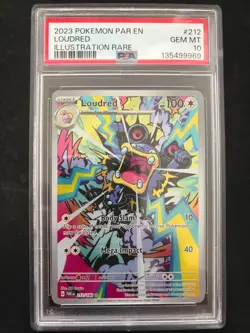 2023 POKEMON PAR EN-PARADOX RIFT ILLUSTRATION RARE #212 LOUDRED PSA 10 - Image 1