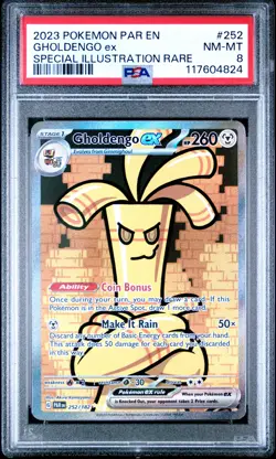2023 POKEMON PAR EN-PARADOX RIFT SPECIAL ILLUSTRATION RARE GHOLDENGO EX PSA 8 - Image 1