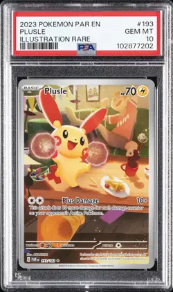 2023 POKEMON PAR EN-PARADOX RIFT ILLUSTRATION RARE #193 PLUSLE PSA 10 - Image 1