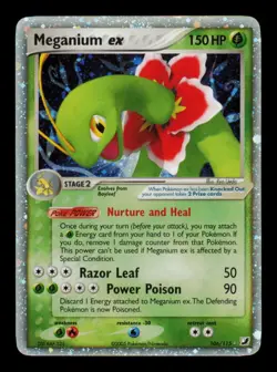 Pokemon Card Meganium ex 106/115 Unseen Forces Holo Vintage Rare LP 2005 - Image 1