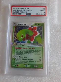 2005 Pokemon EX Unseen Forces Meganium ex holo 106/115 PSA 9 Mint - Image 3