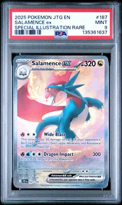 2025 POKEMON JTG EN-JOURNEY TOGETHER #187 SALAMENCE EX PSA 9 - Image 1