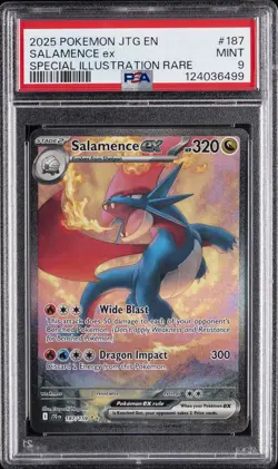 2025 POKEMON JTG EN-JOURNEY TOGETHER #187 SALAMENCE EX PSA 9 - Image 1