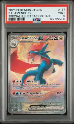 2025 POKEMON JTG EN-JOURNEY TOGETHER #187 SALAMENCE EX PSA 9 - Image 1