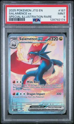 2025 POKEMON JTG EN-JOURNEY TOGETHER #187 SALAMENCE EX PSA 9 - Image 1