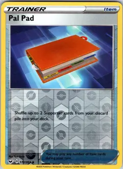 Pal Pad 172/202 SWSH01: Sword & Shield Base Set Pokemon TCG NM Reverse Holo - Image 1