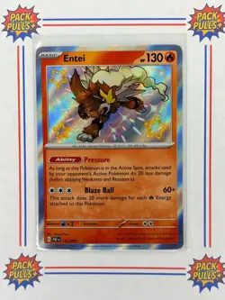 Entei Baby Shiny Holo Rare Paldean Fates 112/091 Pokemon TCG - Image 1