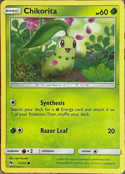 Chikorita - 5/214 - Lost Thunder Pokemon 2018 - Image 1