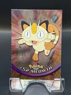 Meowth #52 Foil - Topps Pokemon TV Animation Series 1 Blue Logo LP - Image 1