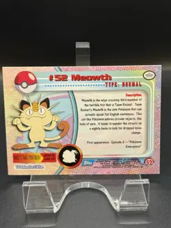 Meowth #52 Foil - Topps Pokemon TV Animation Series 1 Blue Logo LP - Image 4