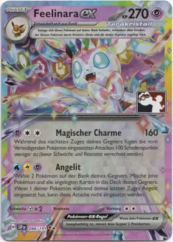 Pokemon Feelinara ex RR Play! Stamp Promo Sturmische Funken 086/191 NM DE - Image 1