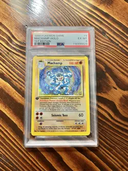 PSA 6 Machamp 1st Edition 8/102 Base Set Holo Rare 1999 Pokemon 🔥 - Image 1
