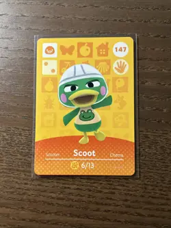 SCOOT #147 Animal Crossing Amiibo Authentic Nintendo Mint Card From Series 2 - Image 1