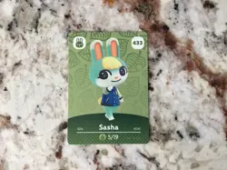 Sasha #433 Animal Crossing Amiibo Authentic Nintendo Mint Card From Series 5 - Image 1