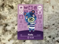 KODY #221 Animal Crossing Amiibo Authentic Nintendo Mint Card From Series 3 - Image 1