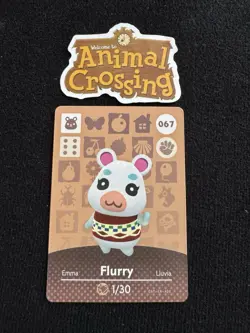 Nintendo Flurry #067 Amiibo Card Animal Crossing Series 1, MINT & AUTHENTIC - Image 1