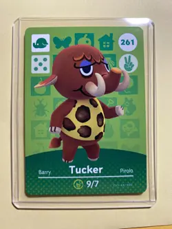 TUCKER 261 Animal Crossing Amiibo Card UNSCANNED MINT NEW Series 3 - Image 1