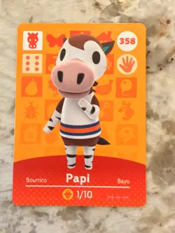 PAPI 358 Animal Crossing Amiibo Authentic Nintendo Mint Card From Series 4 - Image 1