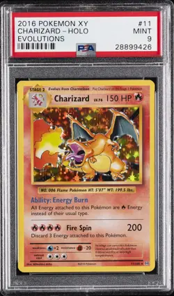 2016 POKEMON XY EVOLUTIONS #11 CHARIZARD-HOLO PSA 9 - Image 1