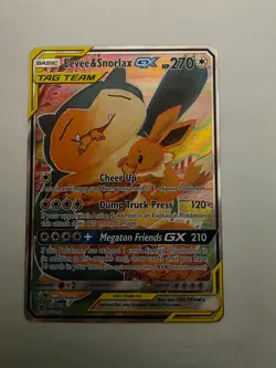 Pokemon Eevee & Snorlax GX SM169 Promo - Near Mint NM - Tag Team - Image 1