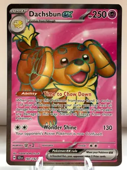 Pokemon Dachsbun ex 160/142 Stellar Crown Scarlet & Violet Ultra Rare Full Art - Image 2