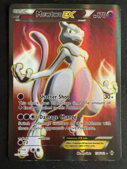 Pokemon Mewtwo EX TCG Full Art Holo Card 158/162 2015 Breakthrough Ultra Rare - Image 1