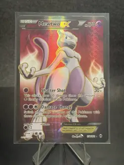 Pokemon Mewtwo EX TCG Full Art Holo Card 158/162 2015 Breakthrough Ultra Rare Lp - Image 1