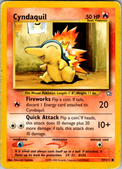 Cyndaquil 57/111 WOTC Vintage Pokemon | Neo Genesis Pokemon TCG - Image 1