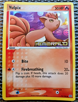 2005 Pokemon EX Emerald #72 Vulpix Reverse Holo MP - Image 1