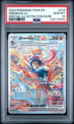 2024 POKEMON TWM EN-TWILIGHT MASQUERADE #214 GRENINJA EX PSA 10 - Image 1