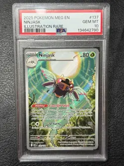 Ninjask 137/132 - PSA 10 - Illustration Rare - Pokemon TCG: Mega Evolution - Image 1