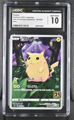 Pokemon Card CGC 10 Pikachu 25th Anniversary 001/028 - Image 1