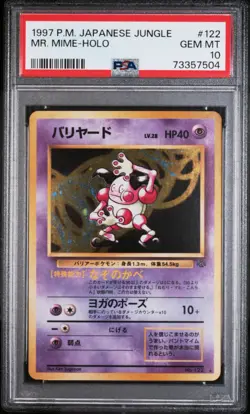 1997 POKEMON JAPANESE JUNGLE MR. MIME HOLO 122 PSA 10 - Image 1
