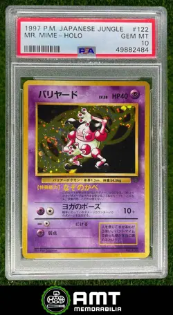 Mr. Mime Holo PSA 10 1997 Pokemon Jungle Japanese #122 2484 - Image 1
