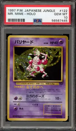 Pokemon Mr. Mime Jungle Japanese Holo Rare #122 PSA 10 Gem Mint - Image 1