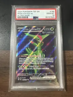 Pokemon TCG Iron Leaves EX 186/162 Temporal Forces Ultra Rare PSA 10 - Image 1