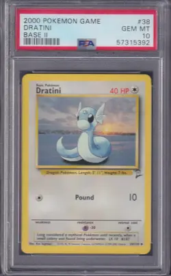 DRATINI - 2000 Pokemon Game, Base II #38, PSA 10 - Image 1