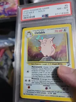 2000 Pokemon Game Base II 2 Holo Rare #5 Clefable PSA 8 NM-MT Graded *swirl* - Image 3