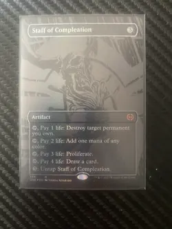 Staff of Compleation (Oil Slick Raised Foil) Phyrexia: All Will Be One Foil - Image 1