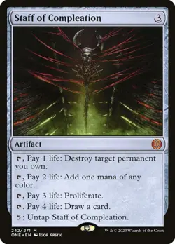 MTG Staff of Compleation Phyrexia: All Will Be One 242 Foil Rare - Image 1