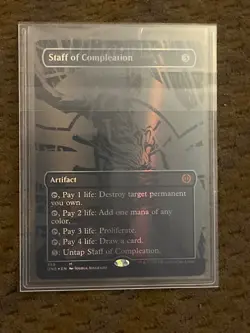 Staff of Compleation (Oil Slick Raised Foil) Phyrexia: All Will Be One Foil - Image 1